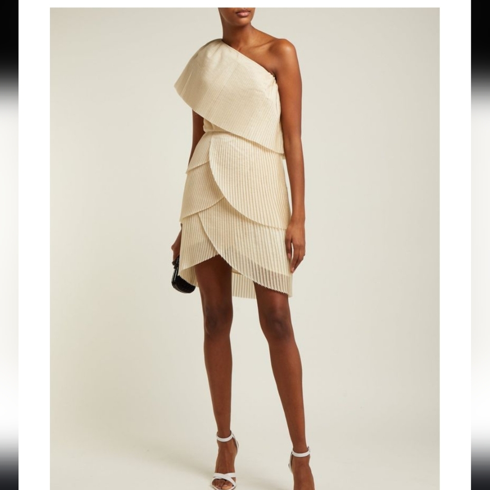 Aje Pleated One Shoulder Organza Dress 8